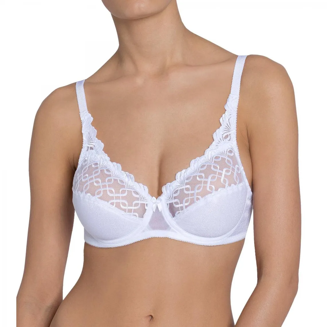 Soutien-gorge en tulle brodé et microfibre LETIZIA de TRIUMPH - Blanc | 3 Suisses