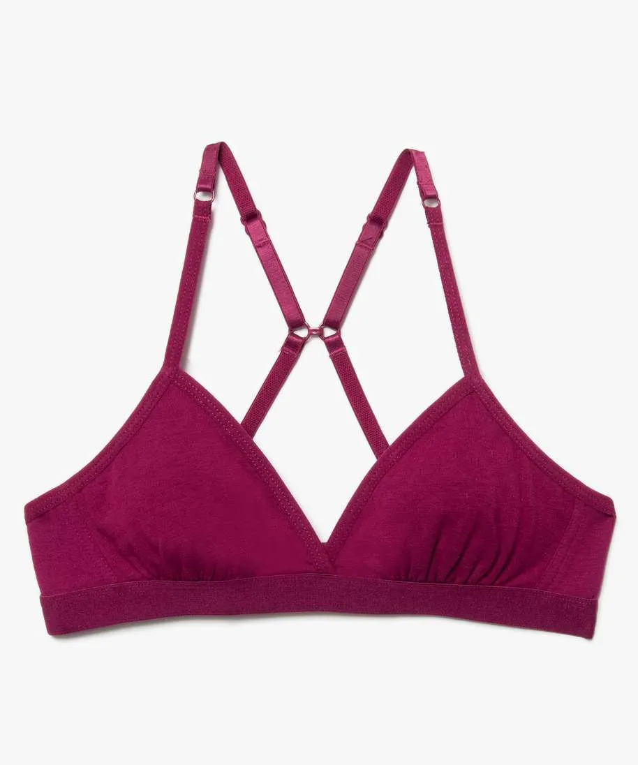 soutien-gorge triangle a fines bretelles fille rose sous-vetements