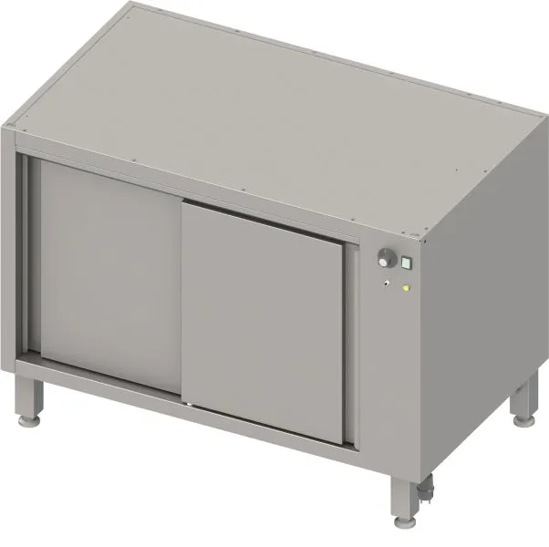 Stalgast caisson bas chauffant en acier inoxydable version 2.0 pour pieds/châssis avec portes coulissantes 1400x640x660 mm BX146