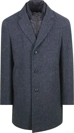 Suitable Manteau Mix Laine Twill Bleu Foncé JA-WOLCOAT-STBL