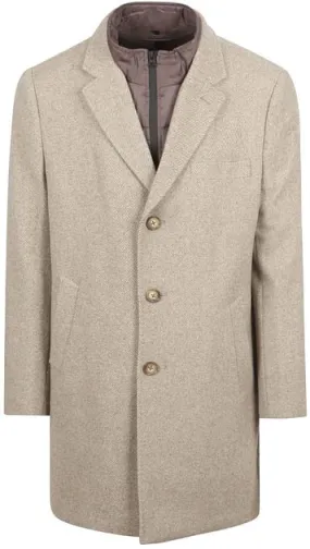Suitable Manteau Mix Laine Twill Sand JA-WOLCOAT-STBL-24.03 