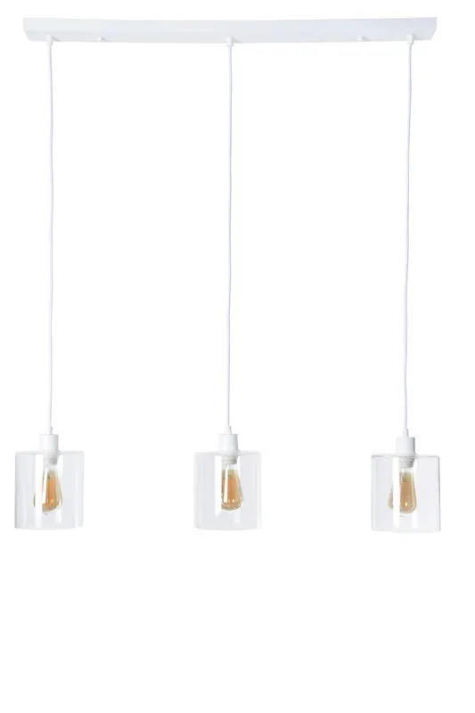 Suspension 3 lampes design Market set Ilo-Ilo Blanc Métal