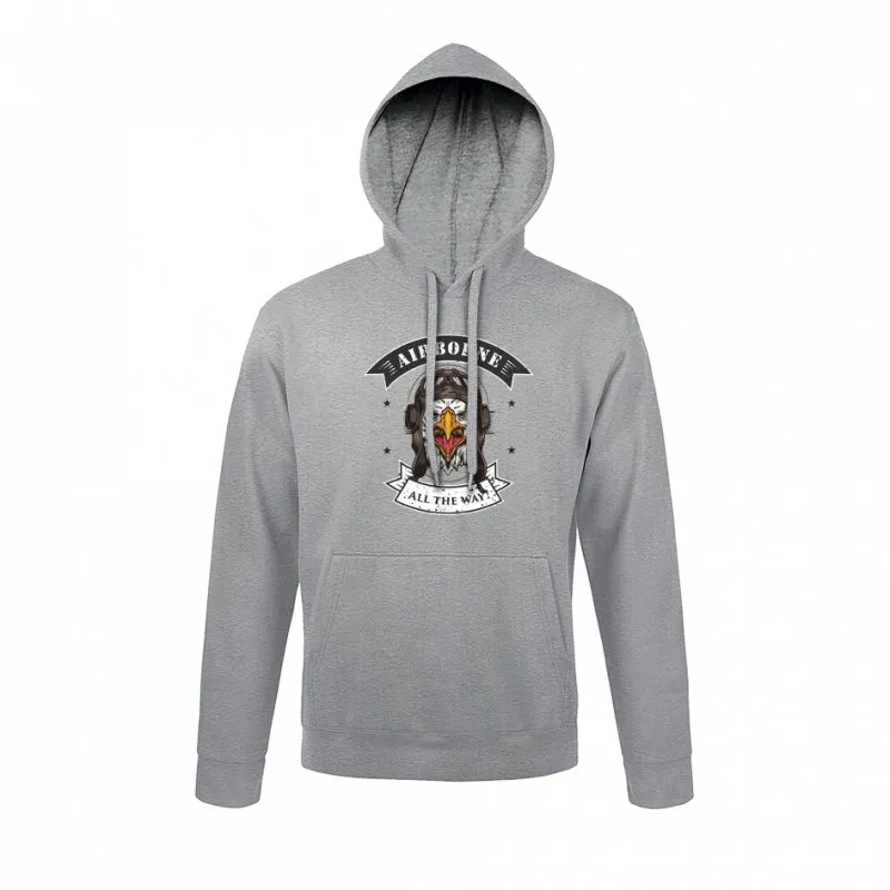 Sweat-shirt Airborne Gris chiné - Army Design by Army Design