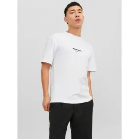 T-shirt Relaxed Fit Col ras du cou Manches courtes Blanc en coton Shane Jack & Jones - T-shirt / Polo Homme sur MenCorner