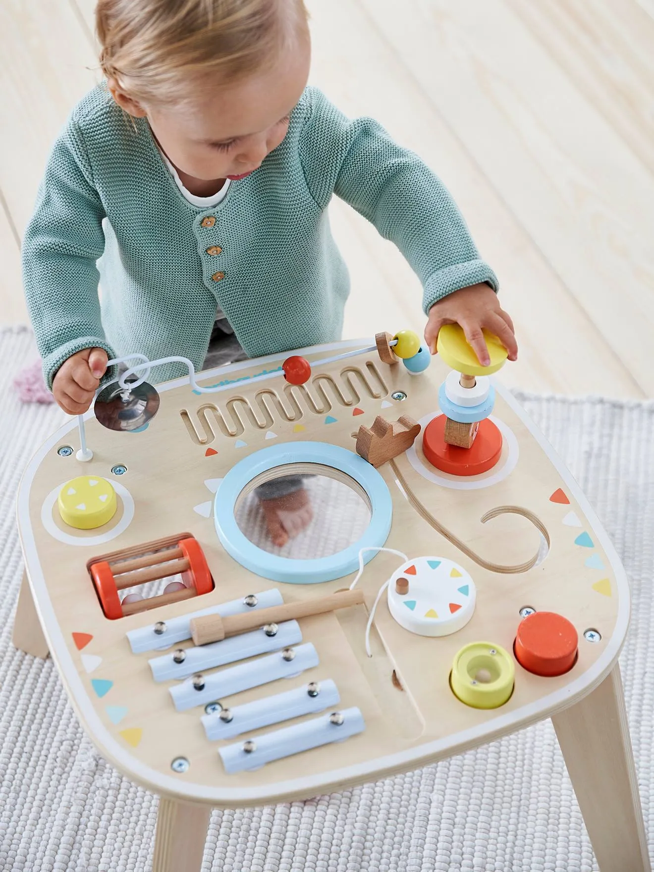Table d'activités et d'éveil musical bois FSC® multicolore - Vertbaudet