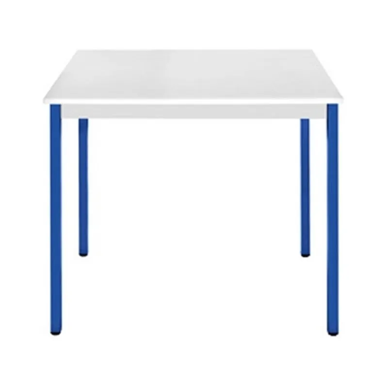 Table individuelle plateau gris clair 70 x 60 cm piètement bleu