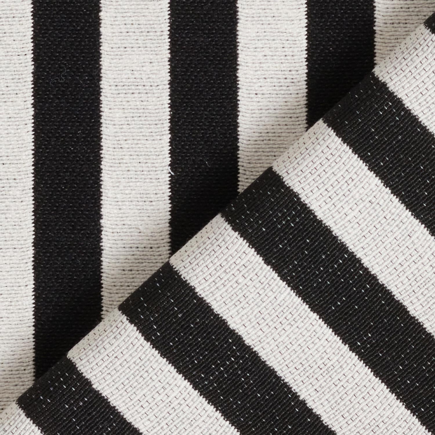 Tissu de décoration Jacquard Larges rayures – ivoire/noir