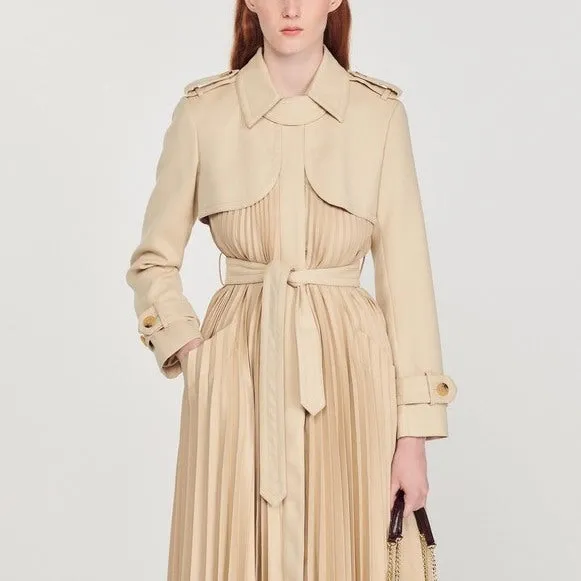 Trench plissé à ceinturer