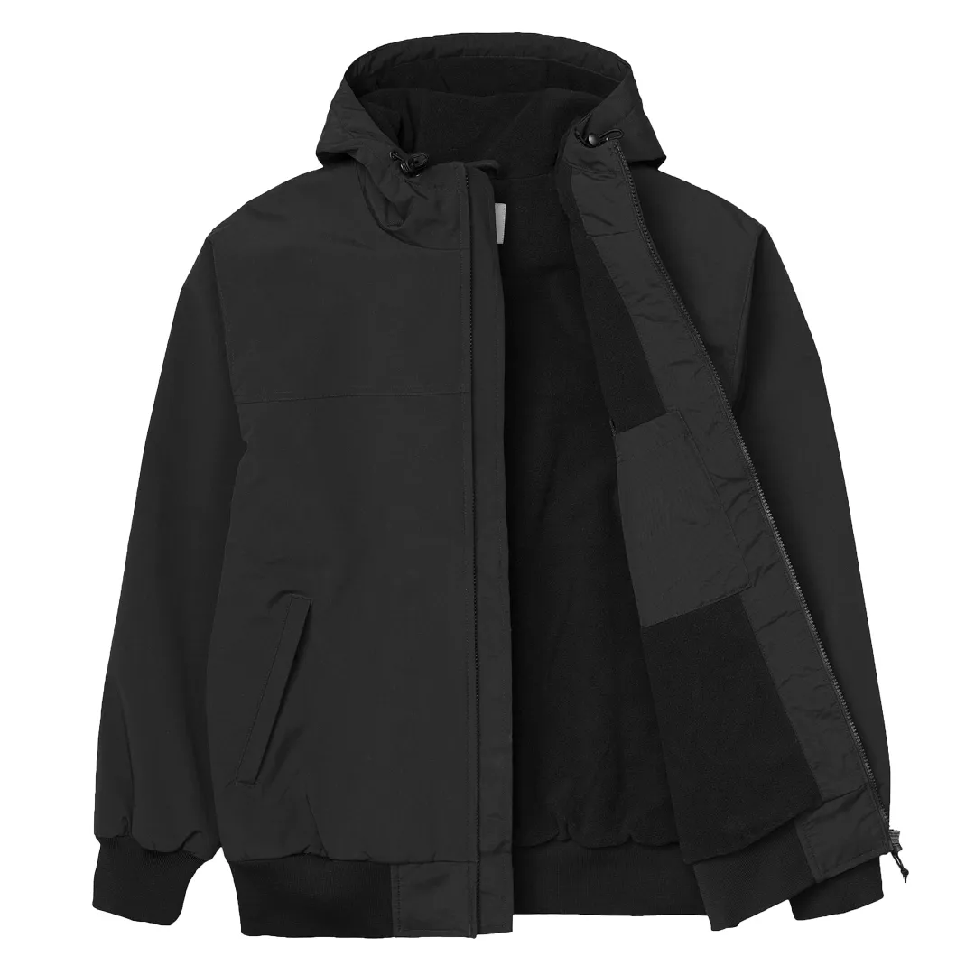 Veste / Manteau : CARHARTT WIP HOODED SAIL JACKET black white - Bamboo Skateshop