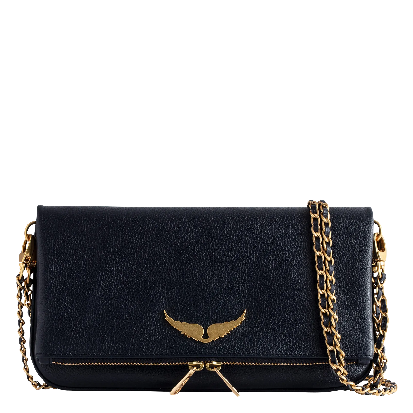 ZADIG&VOLTAIRE  Pochette en cuir chaînes en métal rock - Bleu