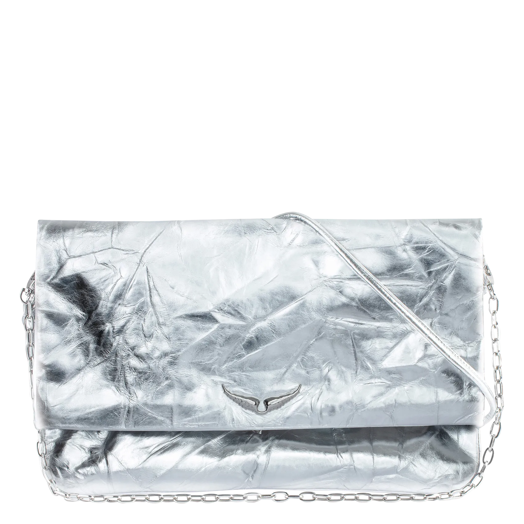 ZADIG&VOLTAIRE  Pochette en cuir métallisé rock eternal xl - Argent