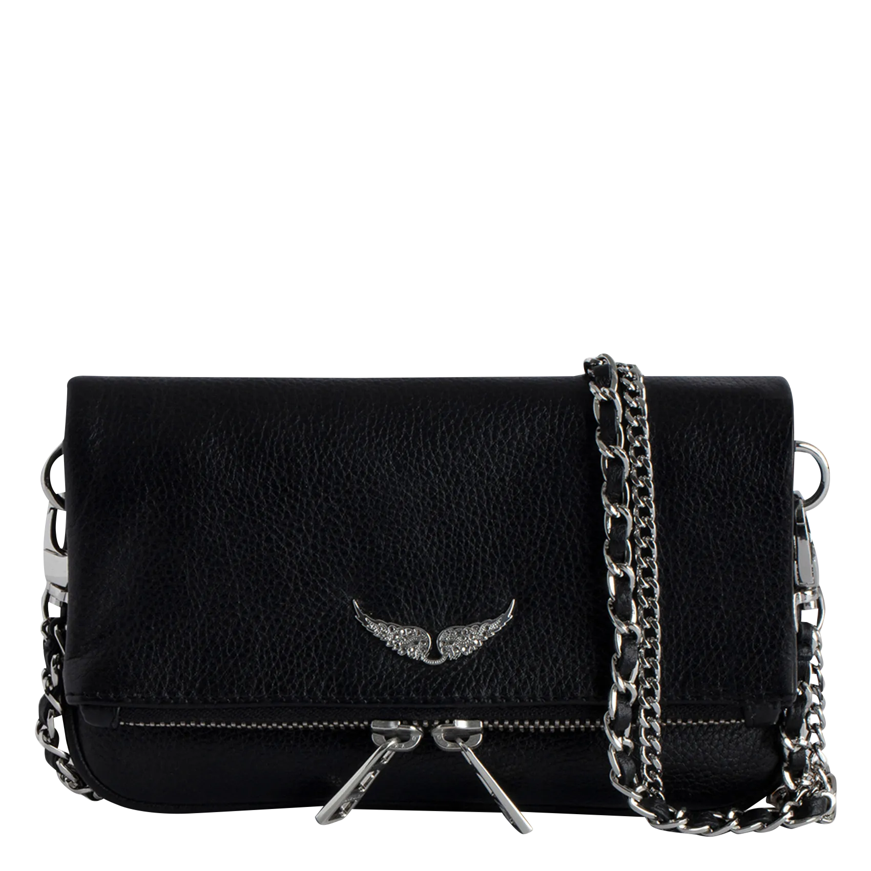 ZADIG&VOLTAIRE  Pochette zippée en cuir rock nano - Noir