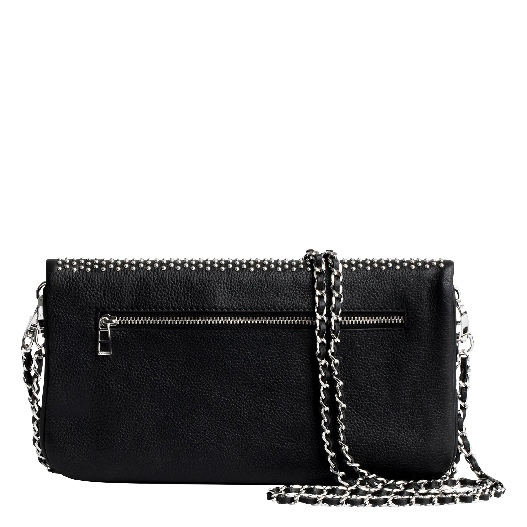 ZADIG&VOLTAIRE  Pochette à clous plumetis en cuir grainé rock - Noir